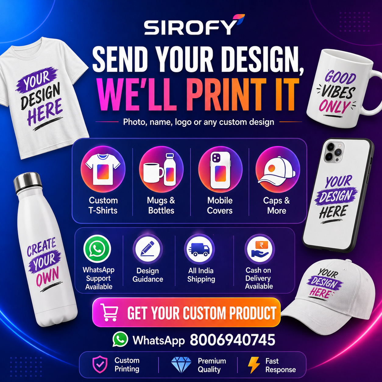 Print custom design on any product